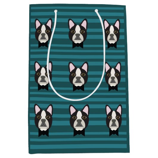 Sac Cadeau Moyen Boston Terrier (Devant)