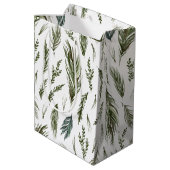 Sac Cadeau Moyen Botanique de forêt simple Aquarelle Noël (Dos Angle)