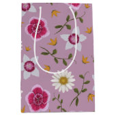 Sac Cadeau Moyen Botanique rose Fleur sauvage moderne (Devant)