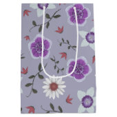 Sac Cadeau Moyen Botanique violet Fleur sauvage moderne (Dos)
