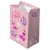Sac Cadeau Moyen Botte de Casquette de boule rose violet moderne (Devant Angle)