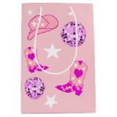 Sac Cadeau Moyen Botte de Casquette de boule rose violet moderne (Devant)