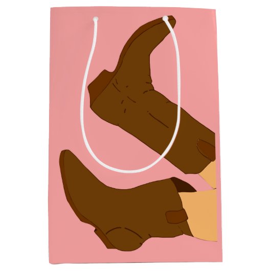 Sac Cadeau Moyen Botte de cowboy Brown (Devant)