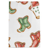 Sac Cadeau Moyen Botte de cowboy de Noël occidentale (Dos)