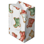 Sac Cadeau Moyen Botte de cowboy de Noël occidentale (Dos Angle)