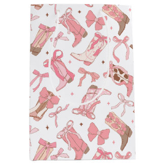 Sac Cadeau Moyen Bottes de rodéo roses occidentales avec ruban pour