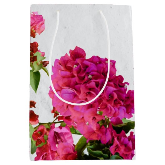 Sac Cadeau Moyen Bougainvilliers Floral Méditerranée Grecque (Devant)
