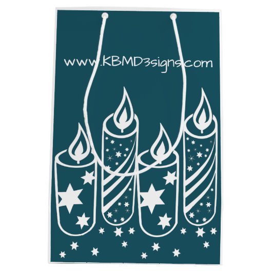 Sac Cadeau Moyen Bougies Bleues Professionnelles Bonne saison de va (Dos)