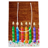 Sac Cadeau Moyen Bougies D'Anniversaire Sur Bois (Dos)