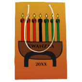 Sac Cadeau Moyen Bougies de Kwanzaa (Devant)
