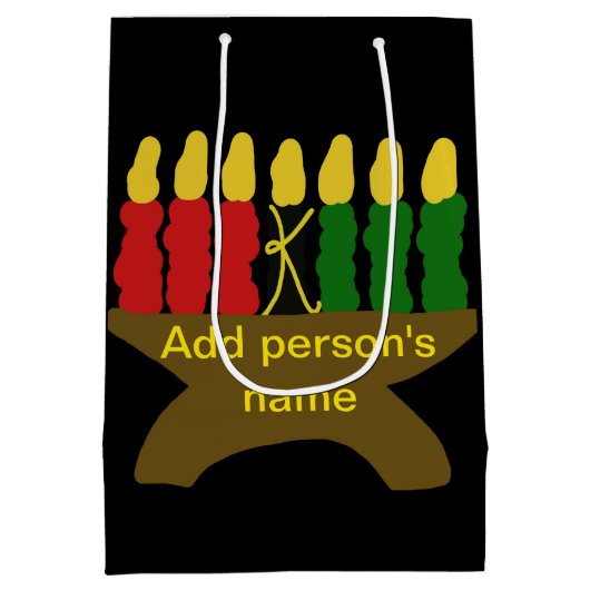 Sac Cadeau Moyen Bougies Kwanzaa - Sac-cadeau moyen (Dos)