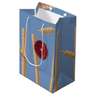 Sac Cadeau Moyen Boule De Cricket Sur Bleu Frotter Les Pompes De Cr