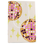 Sac Cadeau Moyen Boule Disco Gold Retro Beige (Devant)