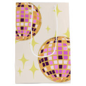 Sac Cadeau Moyen Boule Disco Gold Retro Beige (Dos)