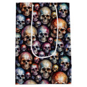 Sac Cadeau Moyen Boules d'aquarelle sur noir (Dos)