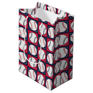 Sac Cadeau Moyen Boules de baseball pointillées - 02 GIFT BAG M