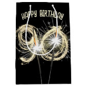 Sac Cadeau Moyen Boules d'or pour 90e anniversaire (Devant)