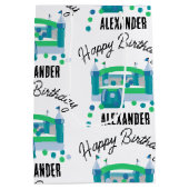 Sac Cadeau Moyen Bounce House Jumping Château Anniversaire Nom Enfa (Dos)