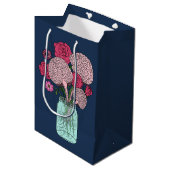 Sac Cadeau Moyen Bouquet de fleurs cérébrales (Devant Angle)