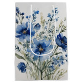 Sac Cadeau Moyen Bouquet de fleurs Elégante aquarelle (Dos)