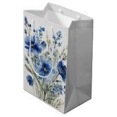 Sac Cadeau Moyen Bouquet de fleurs Elégante aquarelle (Dos Angle)