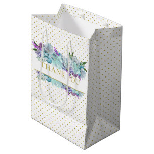 Sac Cadeau Moyen Bouquet de mariage champêtre bleu sarcelle Fête de