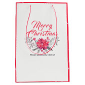 Sac Cadeau Moyen Bouquet de Noël & Typographie moderne (Devant)