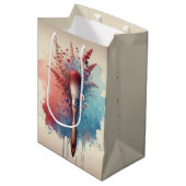 Sac Cadeau Moyen Bouquet De Peinture À Déchets En Aquarelle (Devant Angle)