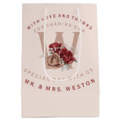 Sac Cadeau Moyen Bourgogne et Merci Rose roux (Dos)