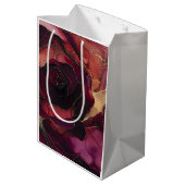 Sac Cadeau Moyen Bourgogne Rose Gold Floral (Dos Angle)