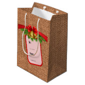 Sac Cadeau Moyen Bourlap de Noël (Dos Angle)