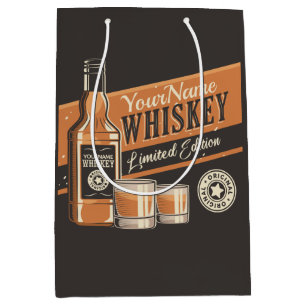 Sac Cadeau Moyen Bouteille de whisky personnalisée Bar Western