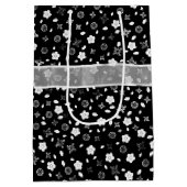 Sac Cadeau Moyen Bow Anniversaire Sur Impression Florale (Dos)