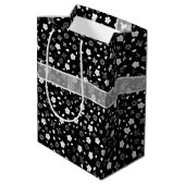 Sac Cadeau Moyen Bow Anniversaire Sur Impression Florale (Dos Angle)