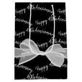 Sac Cadeau Moyen Bow du 40e anniversaire en noir (Dos)