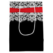 Sac Cadeau Moyen Bow rouge en dentelle (Dos)