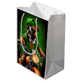 Sac Cadeau Moyen Boxer Chien Conduite Vélo St. Patrick's Day (Dos Angle)