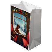 Sac Cadeau Moyen Boxer Christmas Eve Train Ride Painting (Dos Angle)