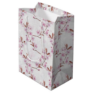 Sac Cadeau Moyen Branches de fleurs de cerisier de printemps