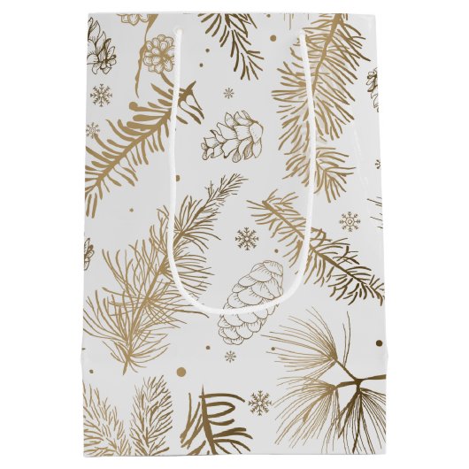 Sac Cadeau Moyen Branches et pins (Dos)