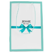 Sac Cadeau Moyen Bride et partie de douche bleue turquoise (Devant)