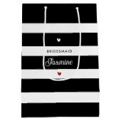 Sac Cadeau Moyen Bridesmaid noir blanc rayures (Dos)