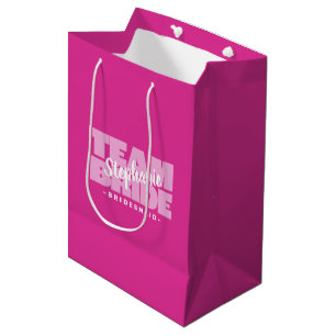 Sac Cadeau Moyen Bridesmaid Team Bride Rose Mariage Nom personnalis