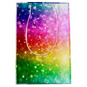 Sac Cadeau Moyen Bright Rainbow Colors Bokeh Parties scintillant (Devant)