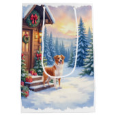 Sac Cadeau Moyen Brittany Rustic Cabin Christmas Winter Art (Dos)