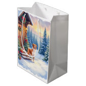Sac Cadeau Moyen Brittany Rustic Cabin Christmas Winter Art (Dos Angle)