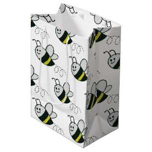 Sac Cadeau Moyen Broderie Imprimer Baby shower d'abeille mignonne