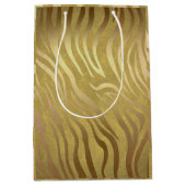 Sac Cadeau Moyen Bronze d'or Zebra Print Jungle Safari Glam (Devant)