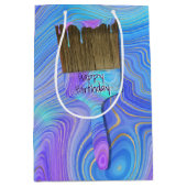 Sac Cadeau Moyen Brosse à peinture Abstraite 3D (Devant)