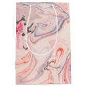 Sac Cadeau Moyen Brouillard rose et violet marbré (Devant)